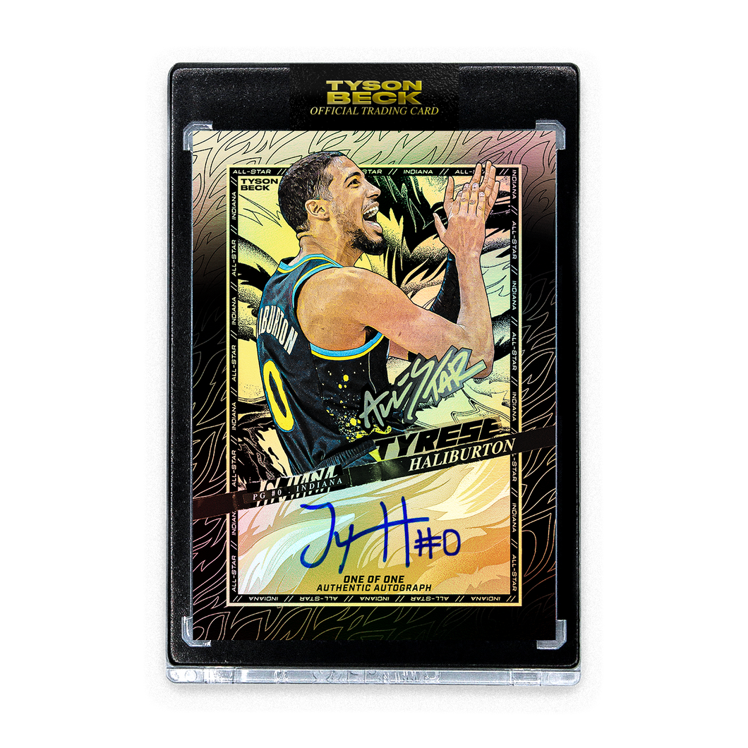 TYRESE HALIBURTON X TYSON BECK - ALL-STAR 2024 - GOLD FOIL - AUTOGRAPH - ONE OF ONE