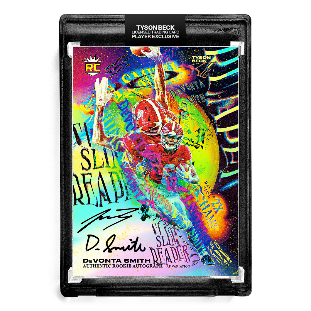 🌈 DEVONTA SMITH X TYSON BECK - AP VARIATION - RC DUAL AUTOGRAPH - LIMITED TO 10