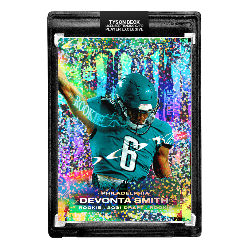 🦅  DEVONTA SMITH X TYSON BECK - RC - DRAFTED - PHILADELPHIA - CONFETTI REFRACTOR - LIMITED TO 99