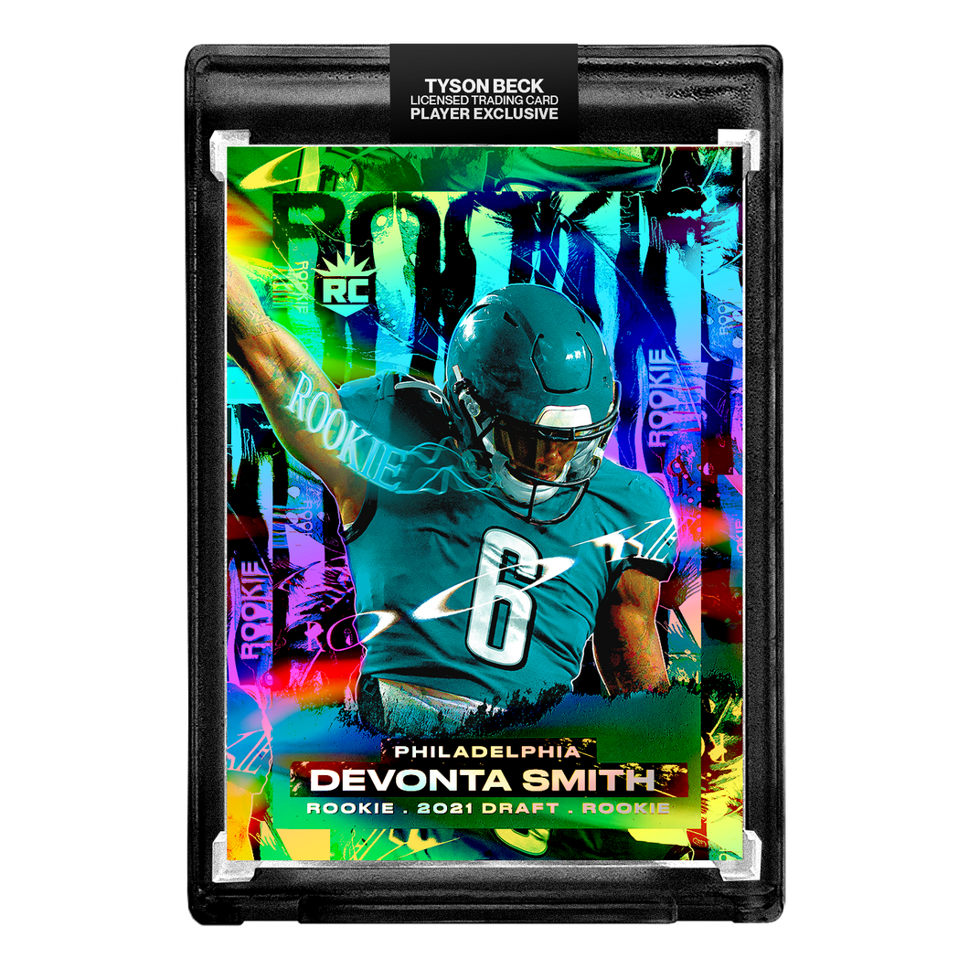 🦅  DEVONTA SMITH X TYSON BECK - RC - DRAFTED - PHILADELPHIA - RAINBOW FOIL - LIMITED TO 50