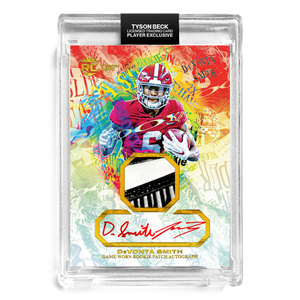 DEVONTA SMITH X TYSON BECK - RPA - GAME WORN - DUAL AUTO - ONE OF ONE