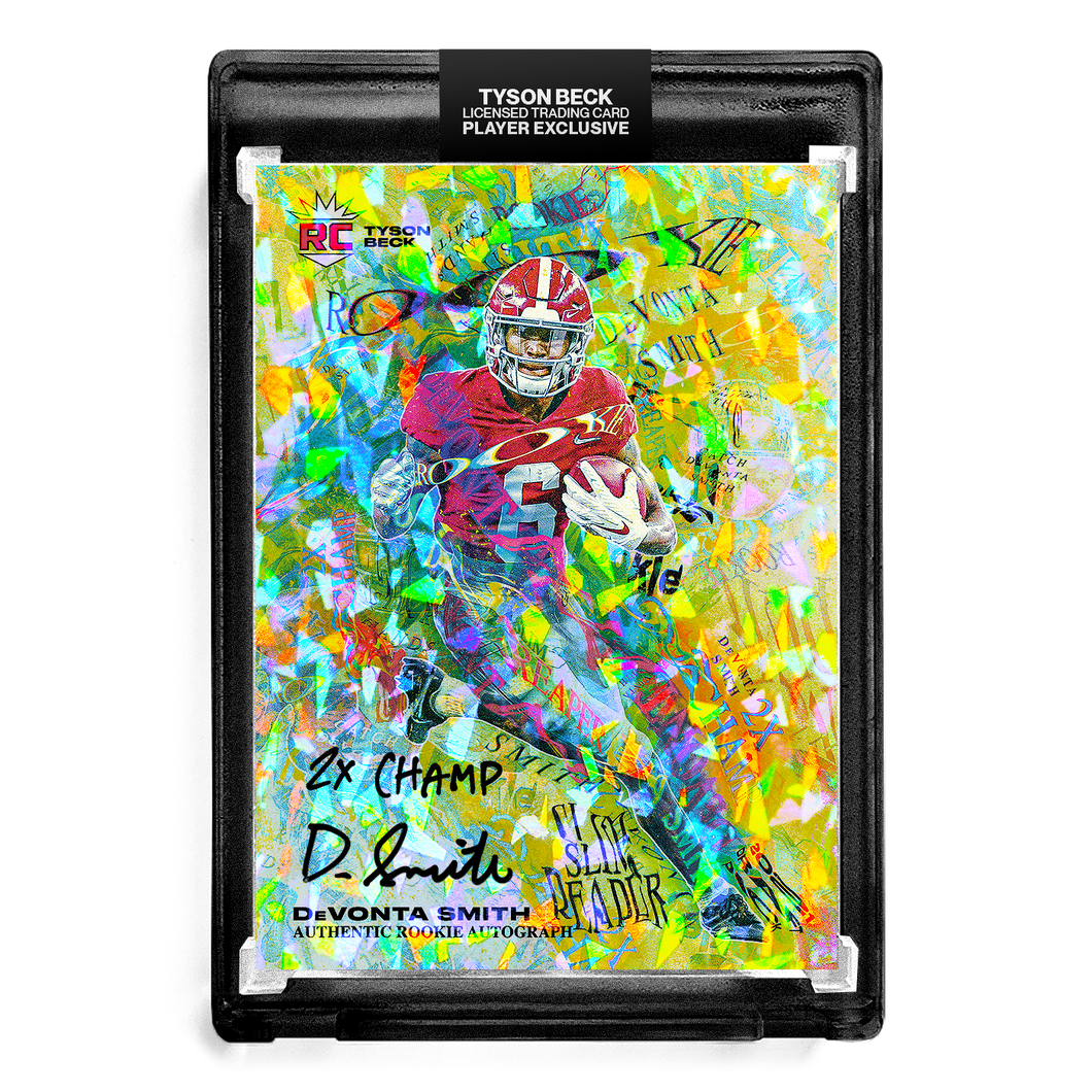 ❄️ 💀 DEVONTA SMITH X TYSON BECK - SLIM REAPER - CRACKED ICE REFRACTOR - RC AUTOGRAPH - 