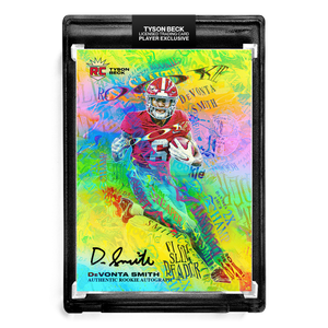 🌈 💀 DEVONTA SMITH X TYSON BECK - SLIM REAPER - RAINBOW FOIL - RC AUTOGRAPH - LIMITED TO 25
