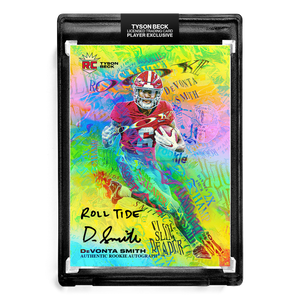 🌈 💀 DEVONTA SMITH X TYSON BECK - SLIM REAPER - RAINBOW FOIL - RC AUTOGRAPH - "ROLL TIDE" INSCRIPTION - LIMITED TO 6