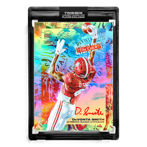 🌈 🏈 DEVONTA SMITH X TYSON BECK - THE CATCH - RAINBOW FOIL - RC AUTOGRAPH - LIMITED TO 25