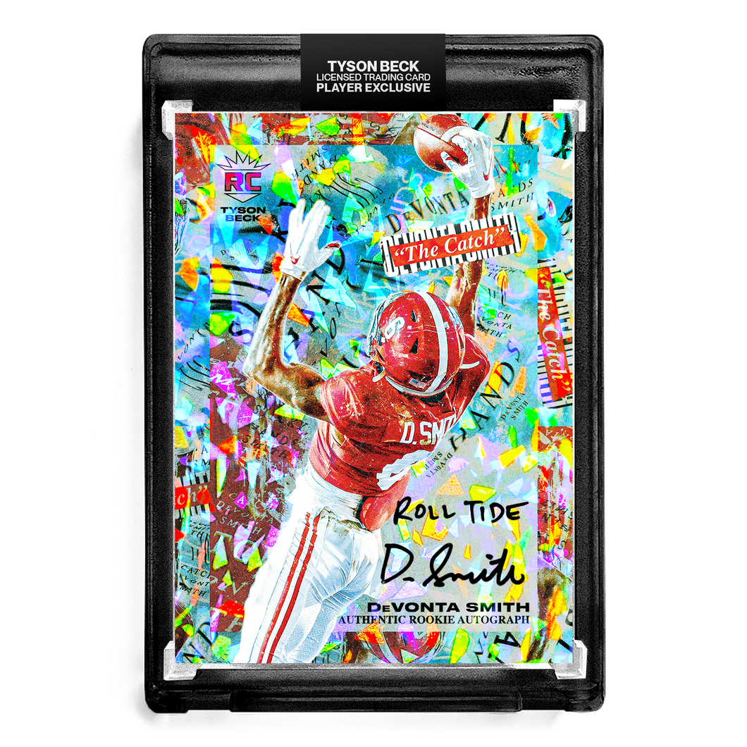 ❄️ 🏈 DEVONTA SMITH X TYSON BECK - THE CATCH - CRACKED ICE REFRACTOR - RC AUTOGRAPH - 