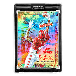 🌈 🏈 DEVONTA SMITH X TYSON BECK - THE CATCH - RAINBOW FOIL - RC AUTOGRAPH - "SLIM REAPER" INSCRIPTION - LIMITED TO 6
