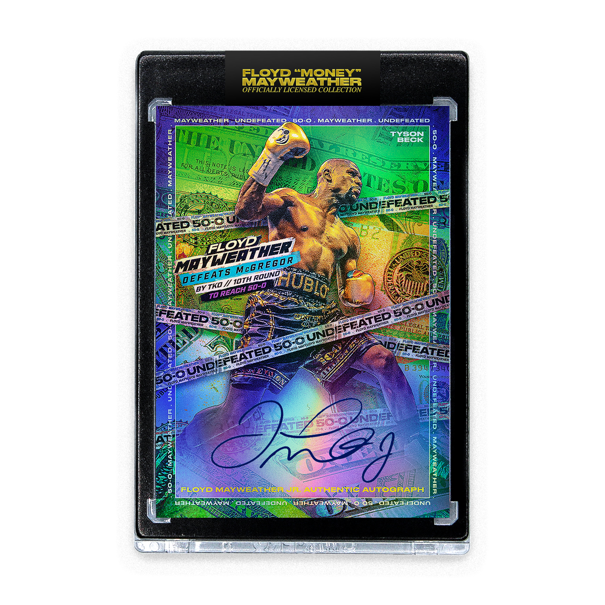 FLOYD MAYWEATHER JR. X TYSON BECK "500" COLORATION AUTOGRAPH
