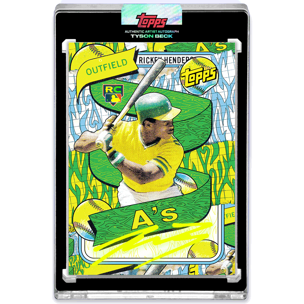 Rickey Henderson by Tyson Beck - NEON UV AUTOGRAPH - LIMITED TO 5