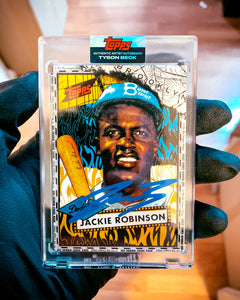 Jackie Robinson by Tyson Beck - DODGER BLUE AUTOGRAPH - LIMITED TO 42