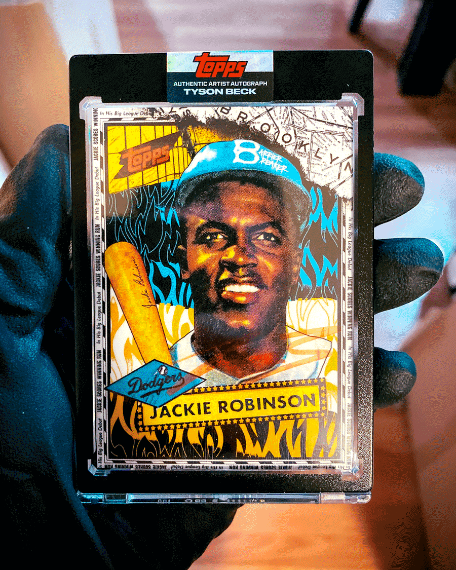 Jackie Robinson by Tyson Beck - NEON UV AUTOGRAPH - LIMITED TO 5