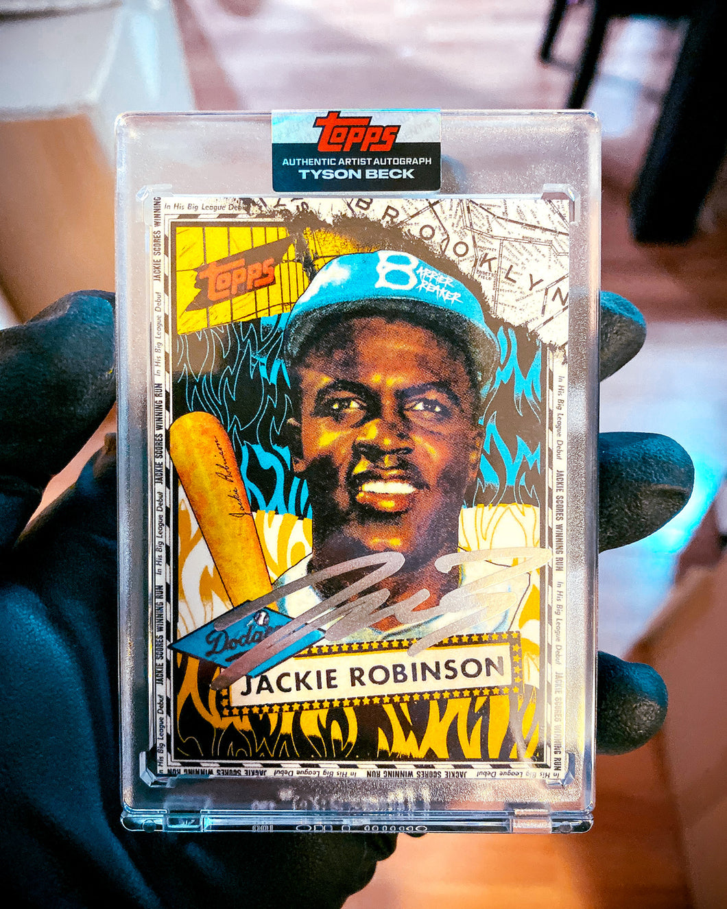 Jackie Robinson by Tyson Beck - SILVER CHROME AUTOGRAPH - LIMITED TO 42