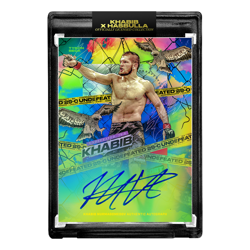 KHABIB NURMAGOMEDOV X TYSON BECK - UNDEFEATED - COLORATION - AUTOGRAPH 🌈 LIMITED TO 22