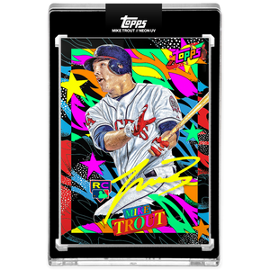 Mike Trout by Tyson Beck - HAND EMBELLISHED NEON UV AUTOGRAPH - LIMITED TO 27