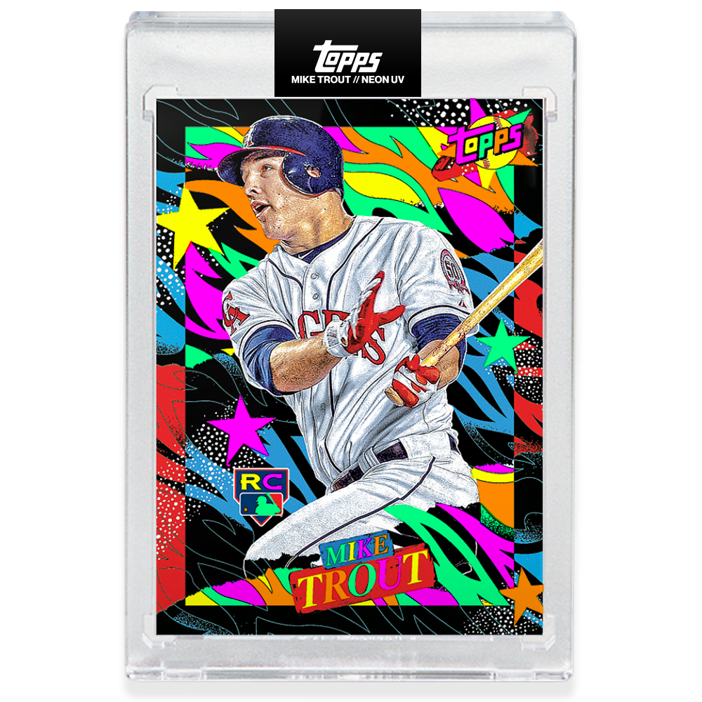 Mike Trout by Tyson Beck - HAND EMBELLISHED NEON UV - LIMITED TO 127