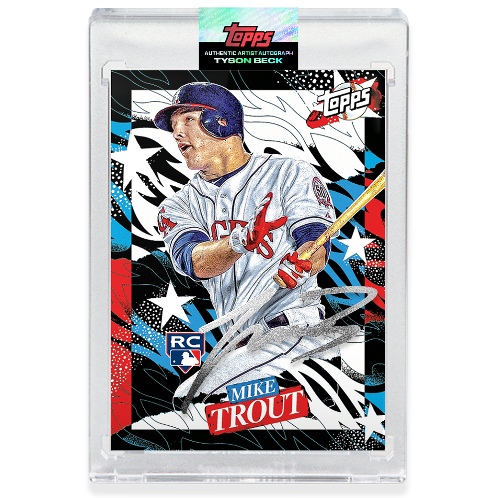 Mike Trout by Tyson Beck - SILVER CHROME AUTOGRAPH - LIMITED TO 75