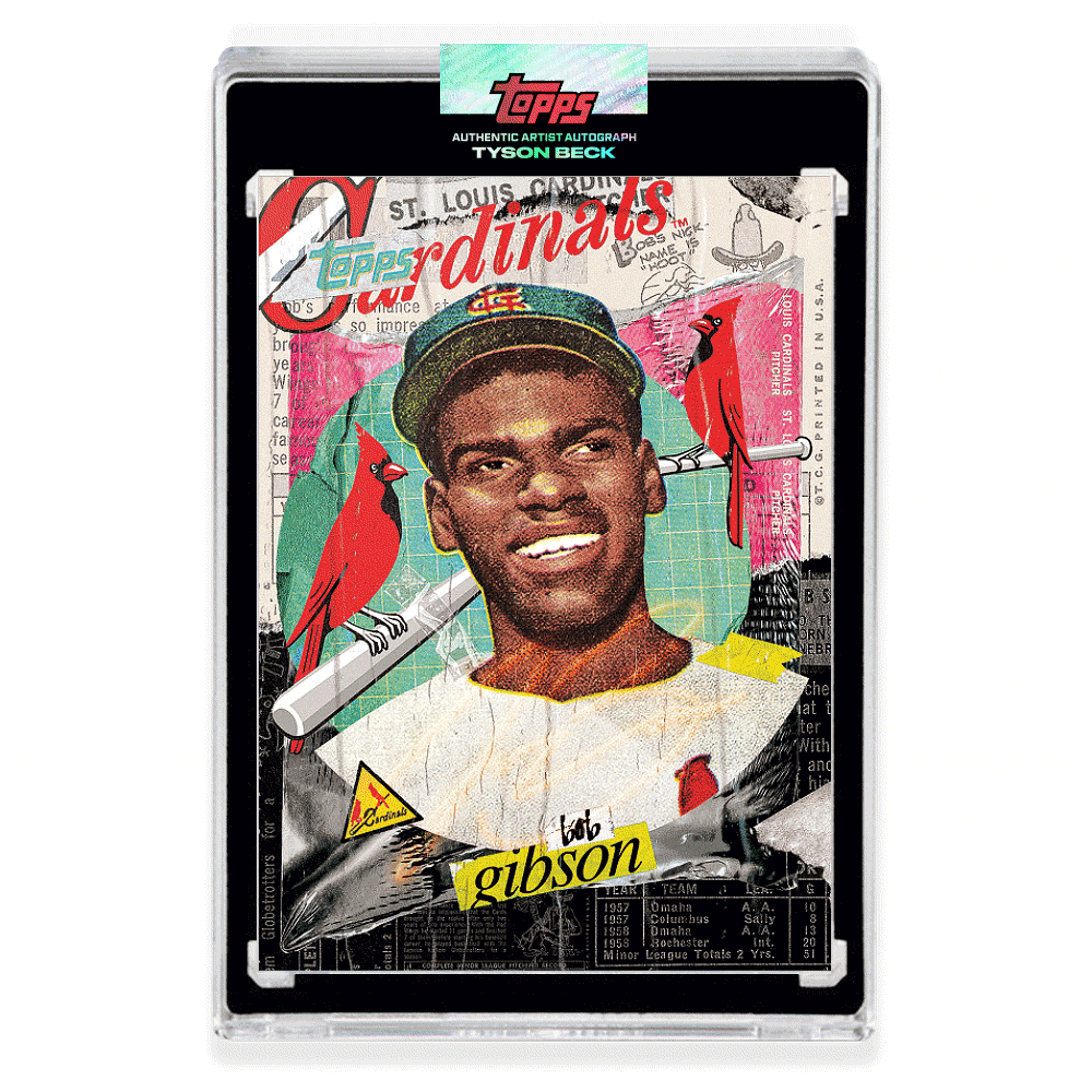 NEON UV AUTOGRAPH - Topps PROJECT 2020 Card - Bob Gibson by Tyson Beck - LIMITED TO 2 [PRE-ORDER]
