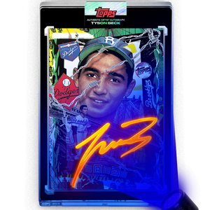 Sandy Koufax by Tyson Beck - NEON UV AUTOGRAPH - LIMITED TO 2 + Topps Collector Card