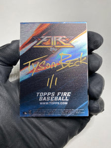 Kris Bryant - 1/1 TYSON BECK X TOPPS AUTOGRAPHED 2015 FIRE METAL CARD 🔥
